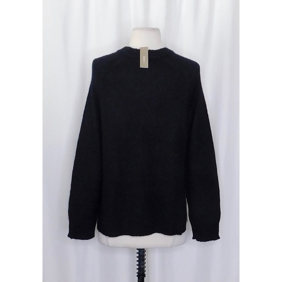 NWT!! J. CREW High Rib Pullover Sweater Wool Alpaca Solid Black Minimalist Small - Picture 7 of 12